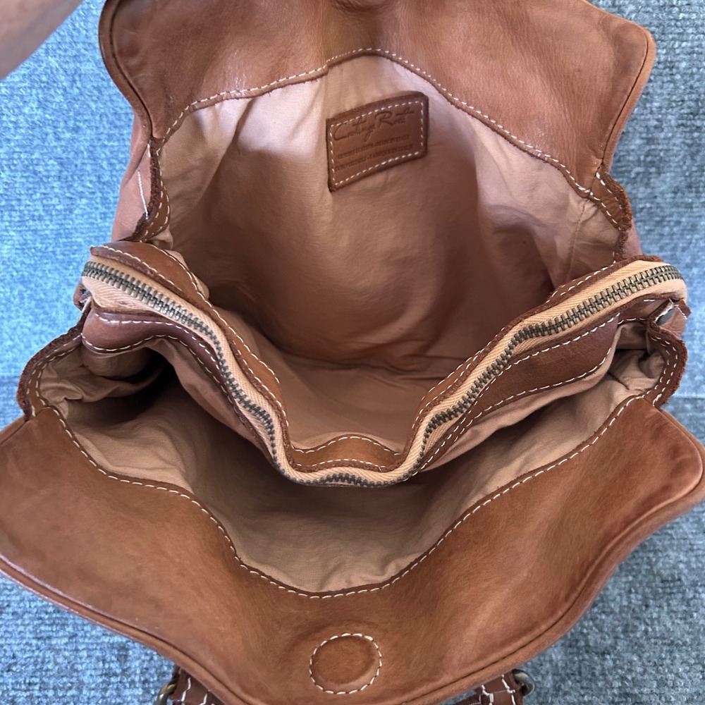 Costanza Rota Brown Leather Tote Bag Made in Italy Triple Compartment Cognac - Picture 8 of 12